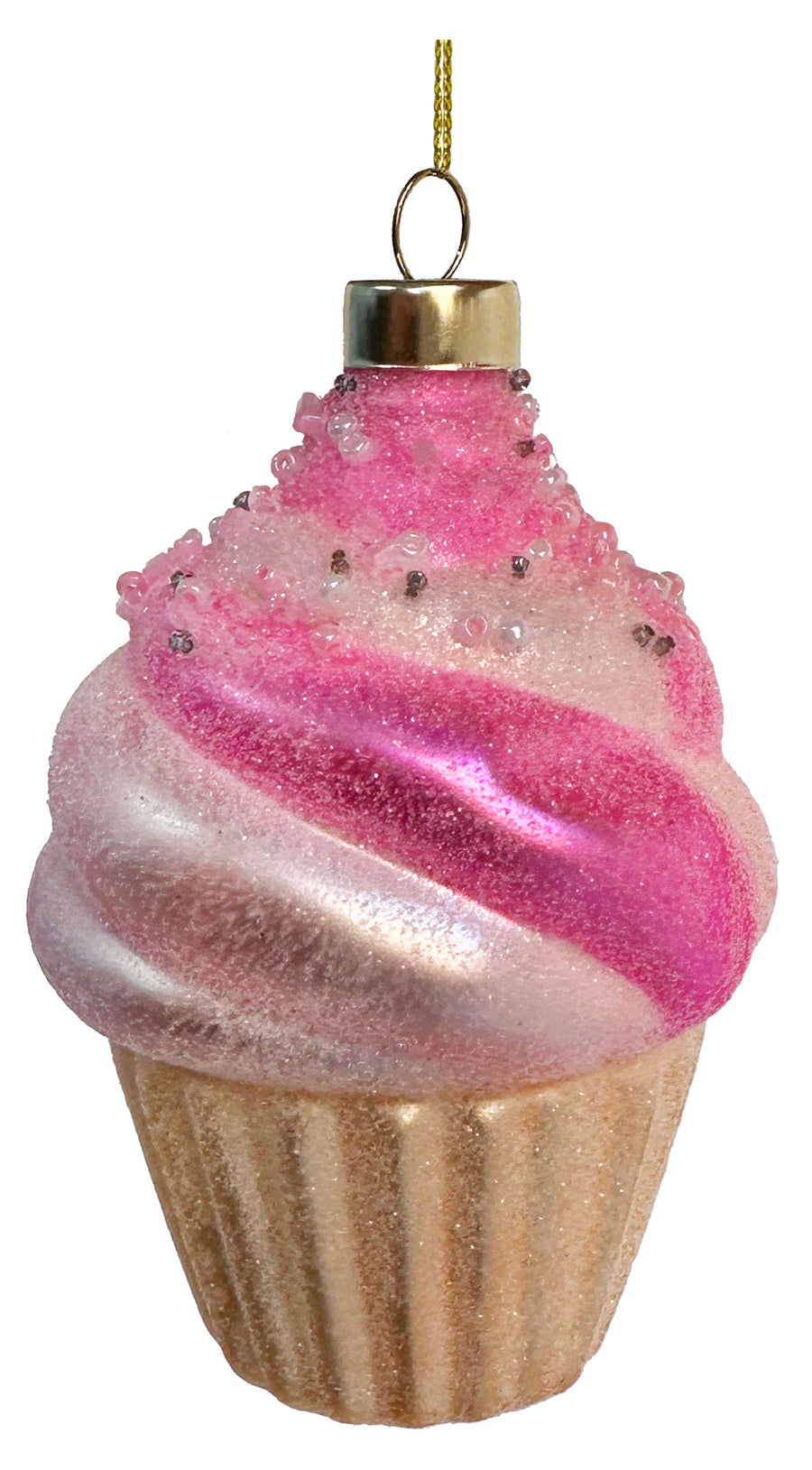 Julekule - Glass ice-cream pink 9cm