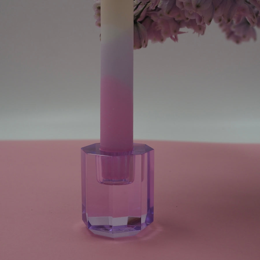 Noa Krystall lysestake violet 5x5x6