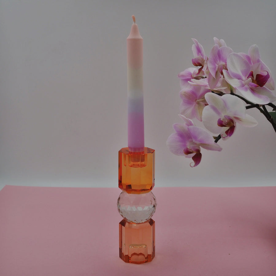 Neo Krystall Lysestake Amber/Peach/Amber 16,5x6
