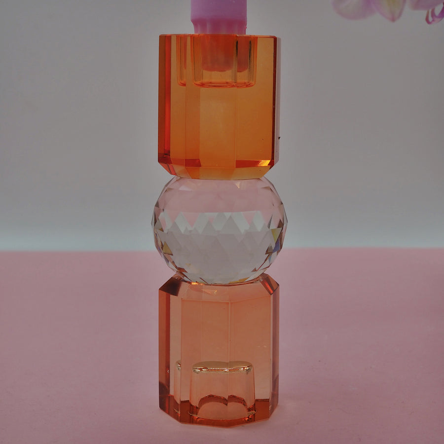 Neo Krystall Lysestake Amber/Peach/Amber 16,5x6