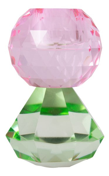 Nio Krystall Lysestake Pink/Mint H10*6
