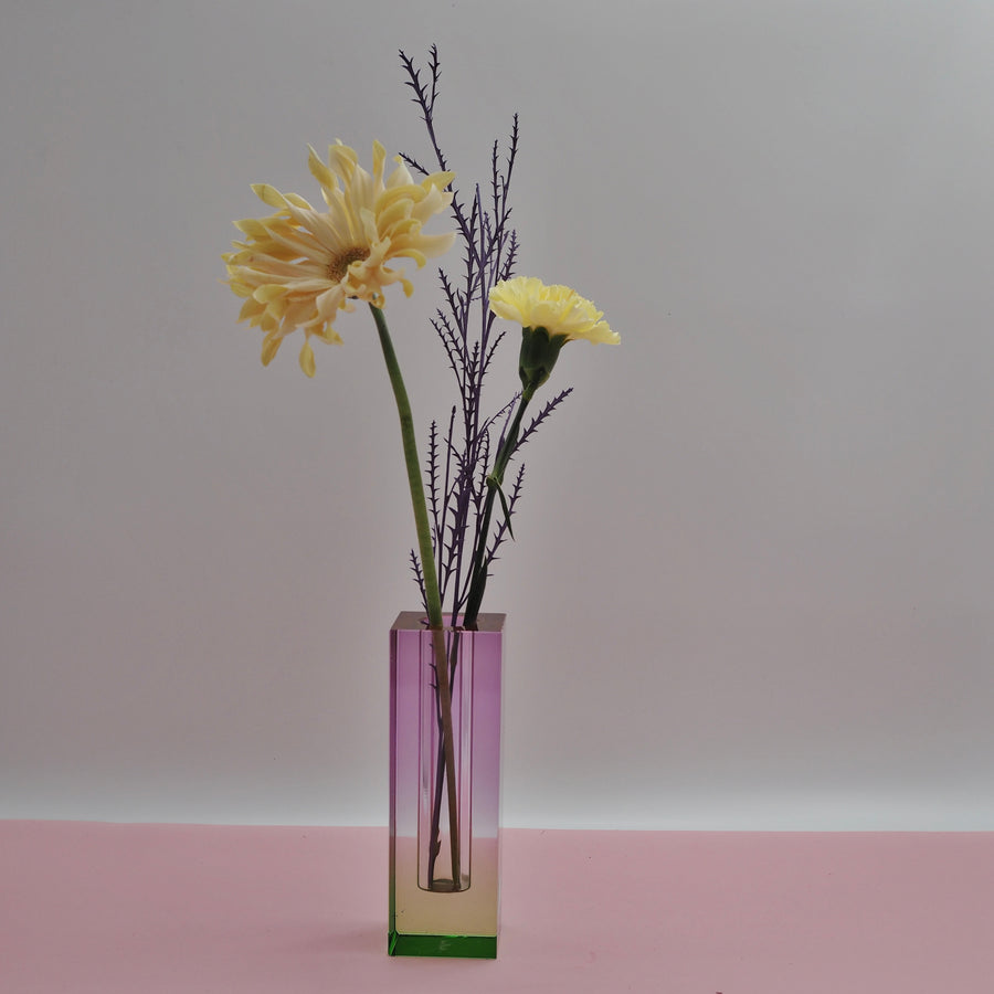 Rainbow Krystall Vase Purple/Green H17,5