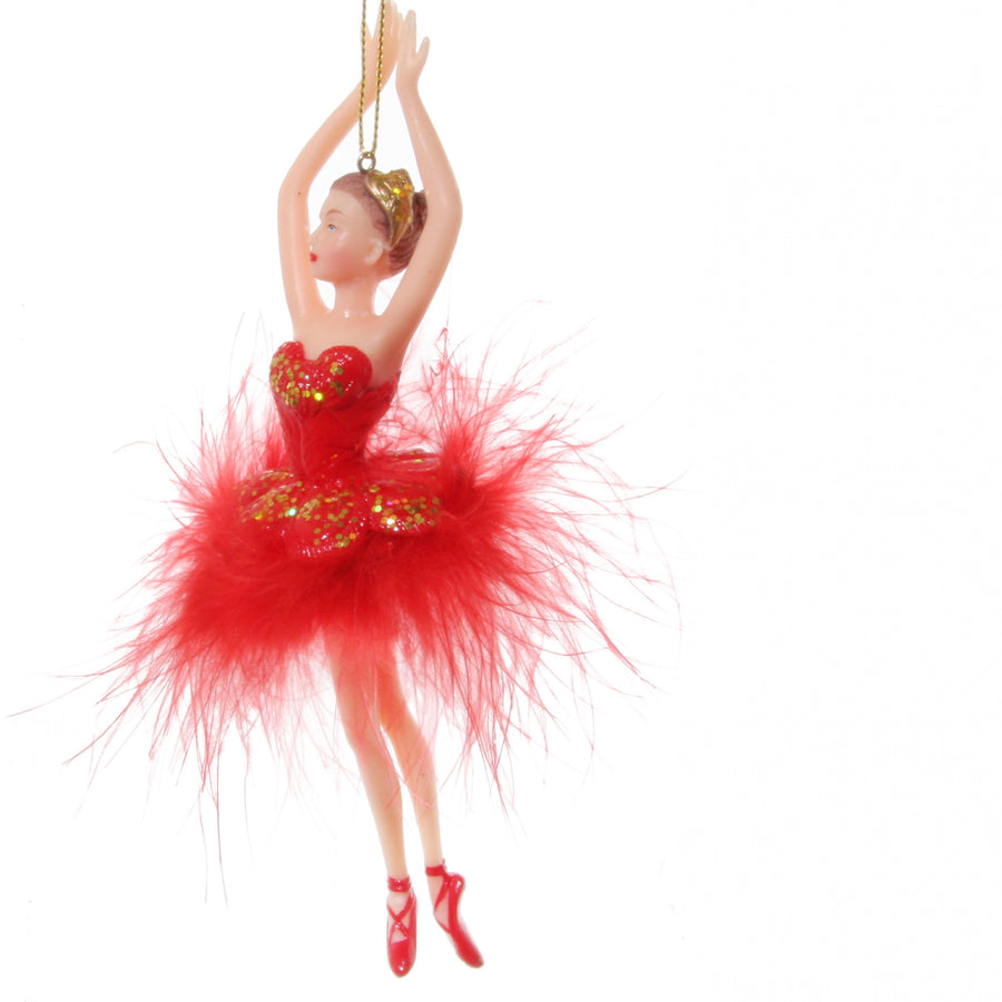 Julekule - Ballerina red feather tutu nr1 16cm