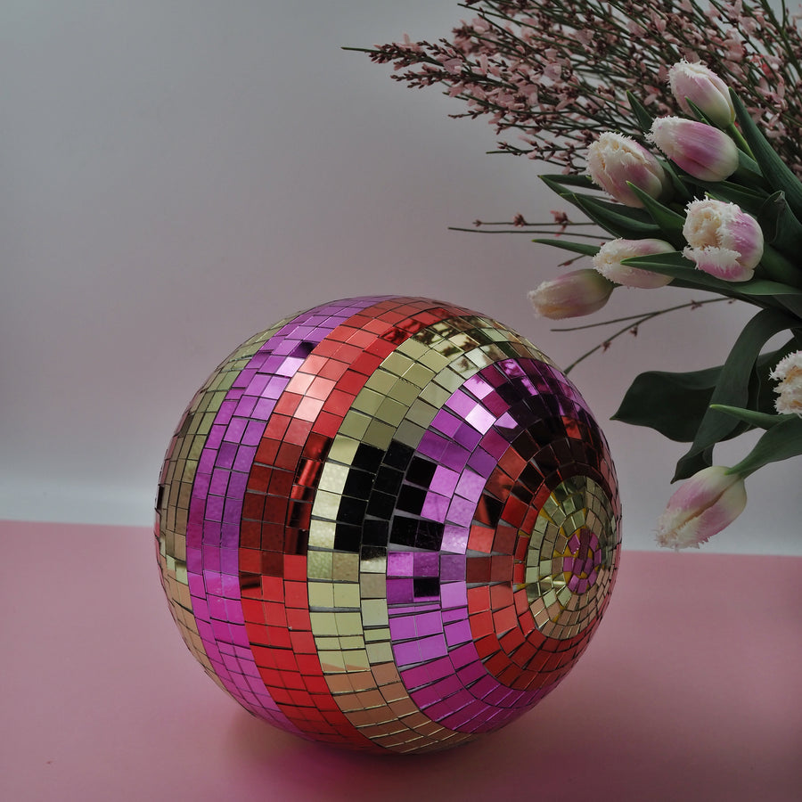 Disco Ball Gold & Pink Large 25cm