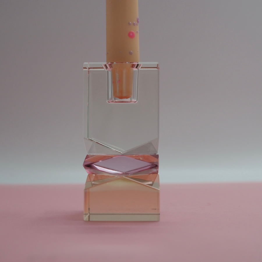 Cleo Krystall Lysestake Amber/Rose/Clear D5H11
